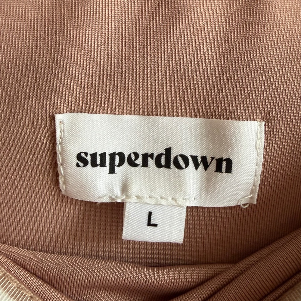 superdown Toni Slit Maxi Dress Womens Large Mocha Brown Bodycon Evening Wedding - Picture 6 of 11